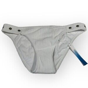 Lucky Brand Swimsuit Womens Medium White Bikini Bottoms Rivets NEW